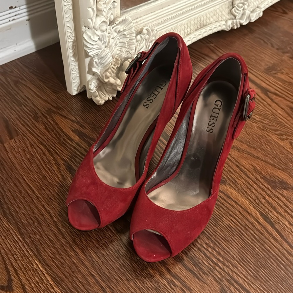 Guess Red high heels. Worn once. Size 7.5M